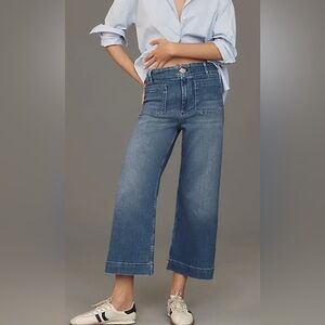 Maeve Colette crop high rise wide leg jeans